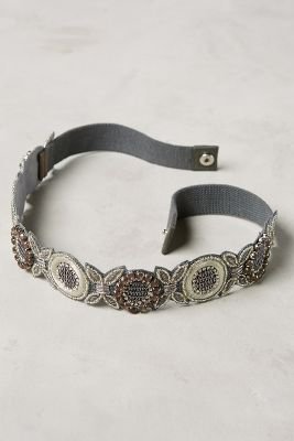 Stitched Fiori Belt by Anthropologie Grey