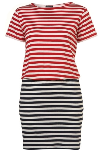 Topshop Multi Stripe Jersey Dress