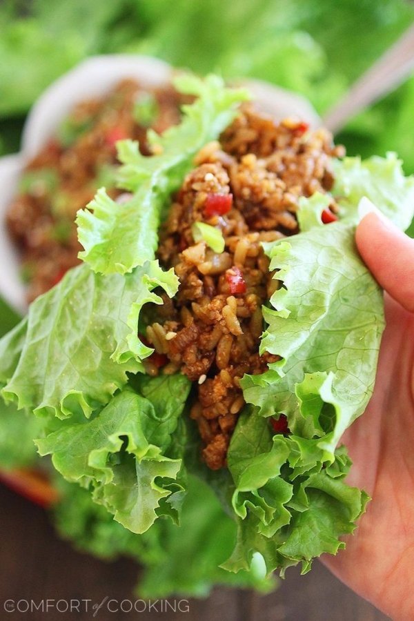 Slow Cooker Asian Chicken Lettuce Wraps