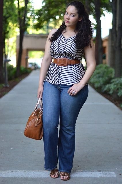 Belted Top and Jeans