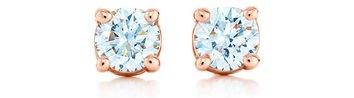 Tiffany Solitaire Diamond Earrings in 18k Rose Gold