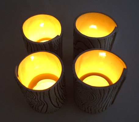 Faux Wood Tealight Holders...