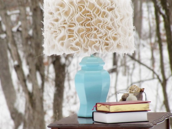 Anthropologie-inspired Ruffled Burlap Lamp