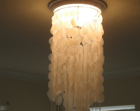 Faux Capiz Shell Chandelier