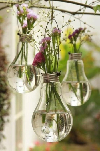 Hanging Lightbulb Vases