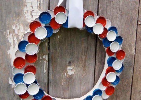 Bottle Cap Wreath