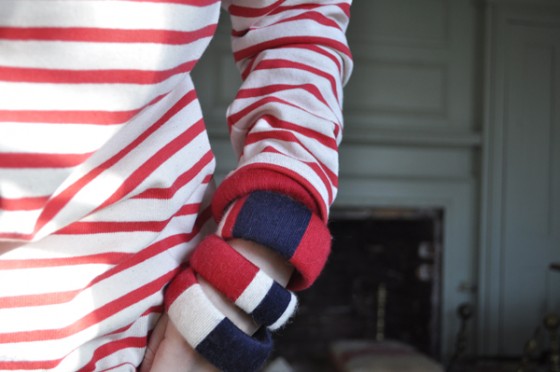 Nautical Stripe Yarn Bracelets