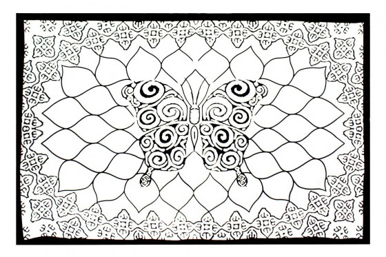 Butterfly Black and White Tapestry