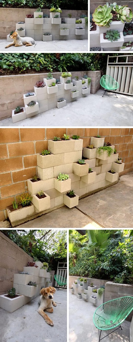 Cinder Block Flower Wall