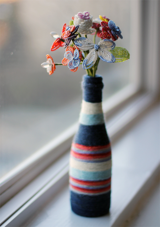 Yarn Wrapped Vase