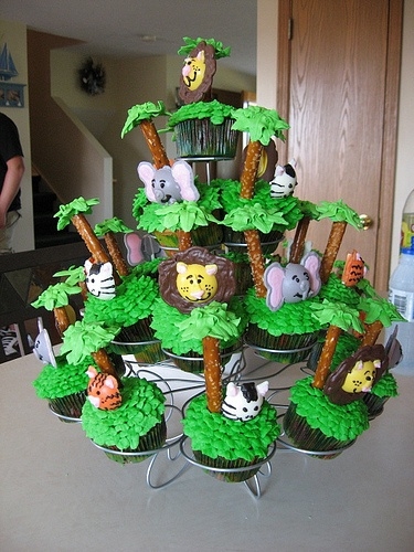 green, cake, jungle, fondant, habitat,