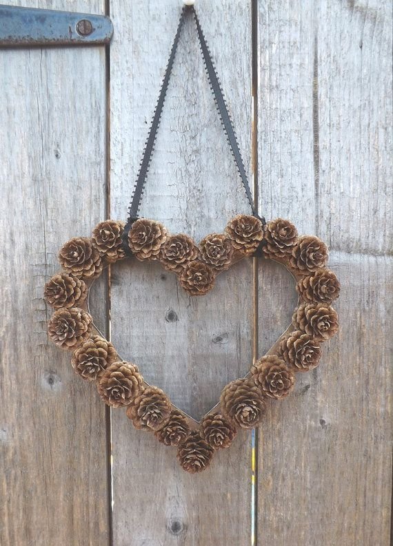 Heart Shaped Pine Cone Wreath