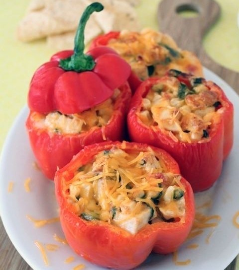 Cream Cheese Chicken Enchilada Stuffed Peppers