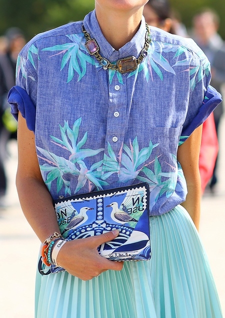 Palm Print and Pleats