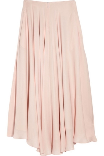 The Row Ellena Pleated Silk-Chiffon Skirt