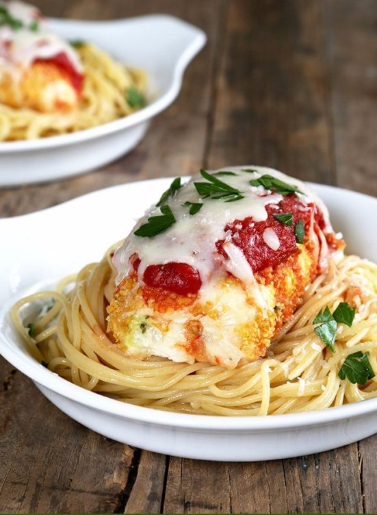 Easy Gluten Free Zucchini Chicken Parmesan Bundles