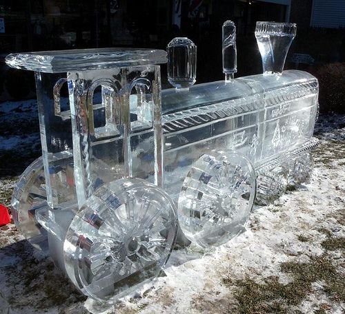 Ice Sculpture - Train Locomotive