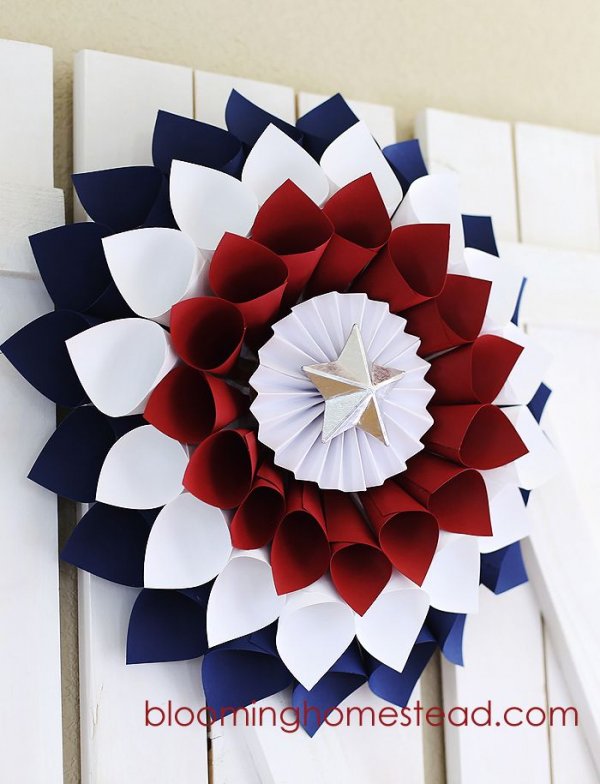 Patriotic Paper Wreath