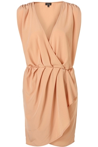 Plain Drape Front Dress