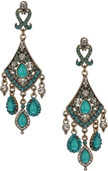 Topshop Small Jewelled Chandelier Earrings