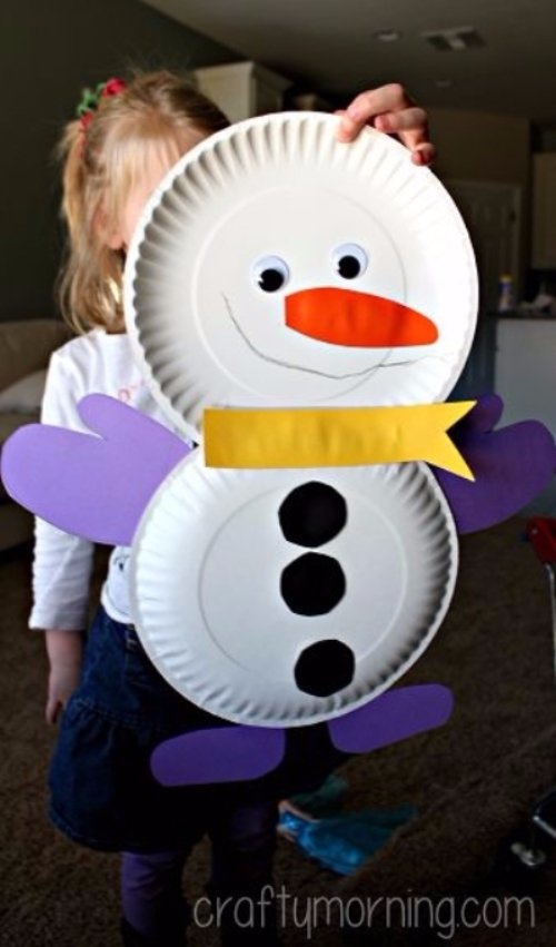 Cute Paper Plate Snowman Craft