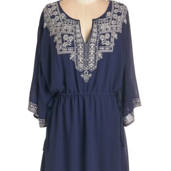 ModCloth Boho Short Length Long Sleeve a-line in Chic Company Dress