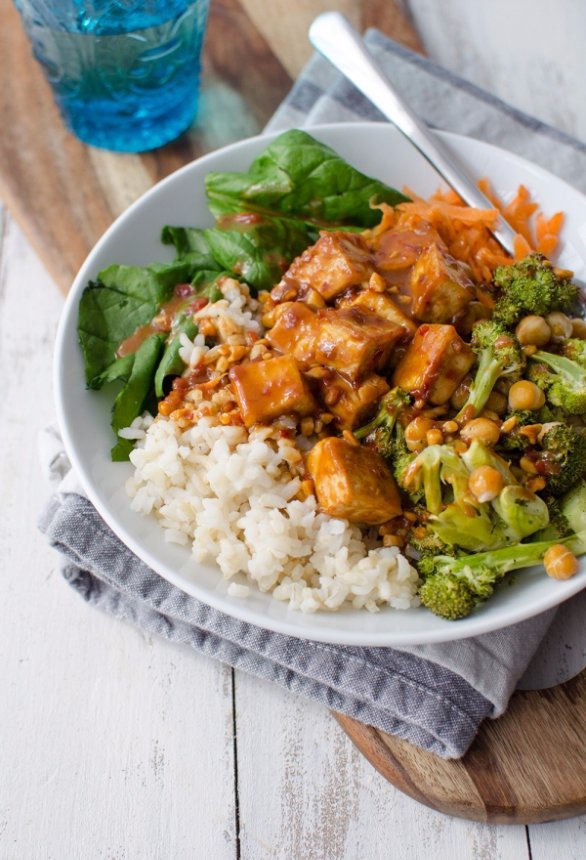 Peanut Tofu Buddha Bowl