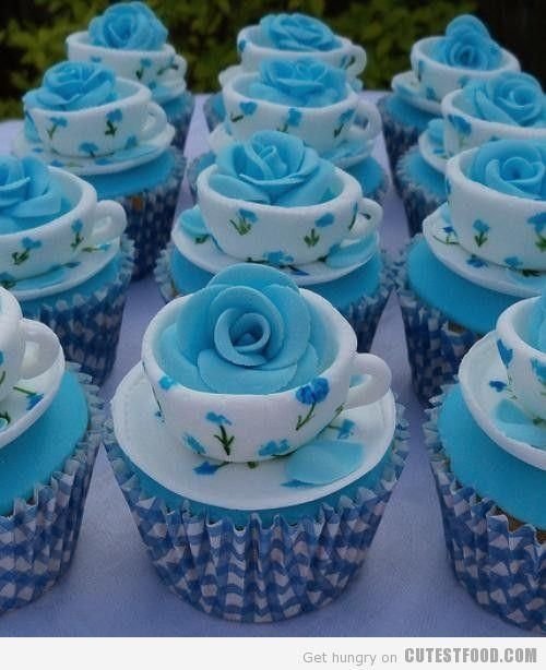 Cupcakes de campanas azules