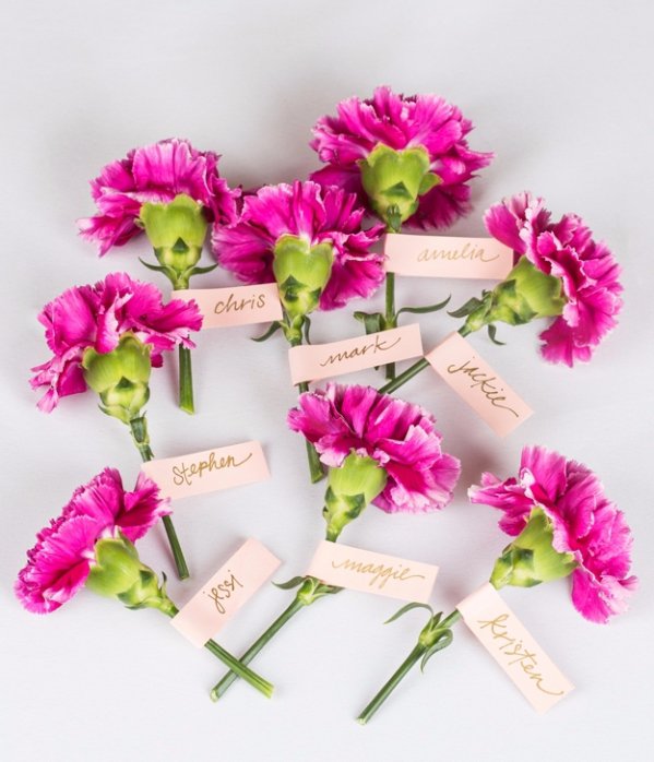 Place Cards with Flowers