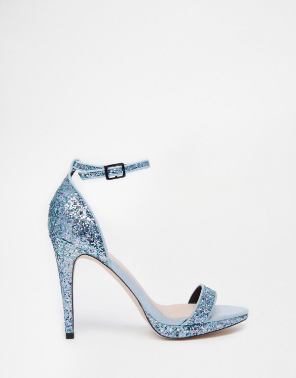 Faith Levin Blue Glitter Heeled Sandals