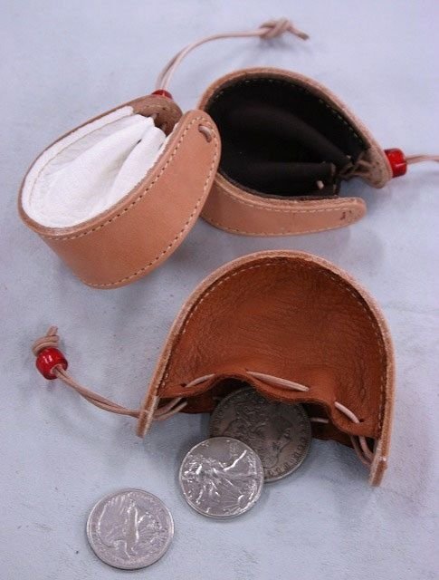 Draw String Leather Coin Purse