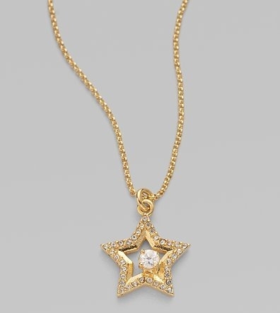 Juicy Couture Pavé Star Wish Pendant Necklace/Gold