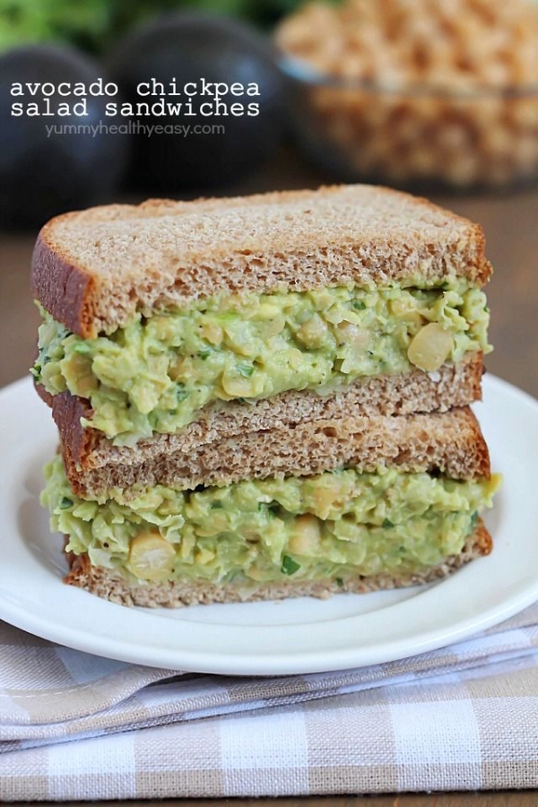 A Light and Healthy Sandwich Made with Smashed Chickpeas, Avocados and Herbs