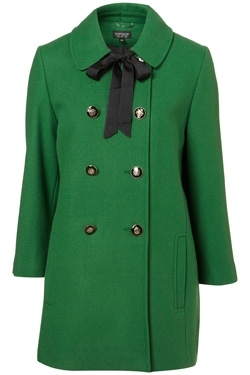 Topshop Short Green Coat