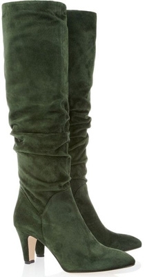 Brian Atwood Berton Ruched Suede Knee Boots