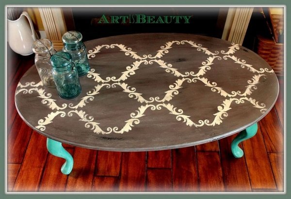 Stenciled Coffee Table