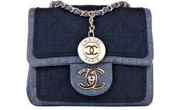 Chanel Quilted Denim Graphic Small Crossbody Flap Bag