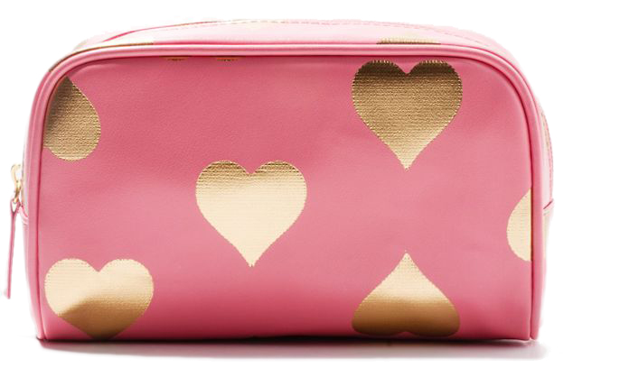 Heart Print Makeup Bag