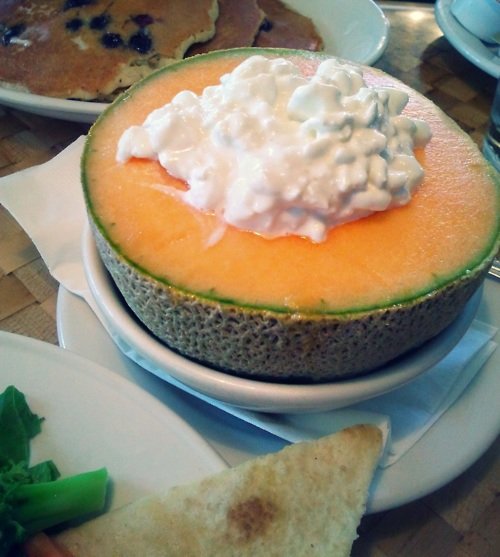 Cottage Cheese and Melon Boat