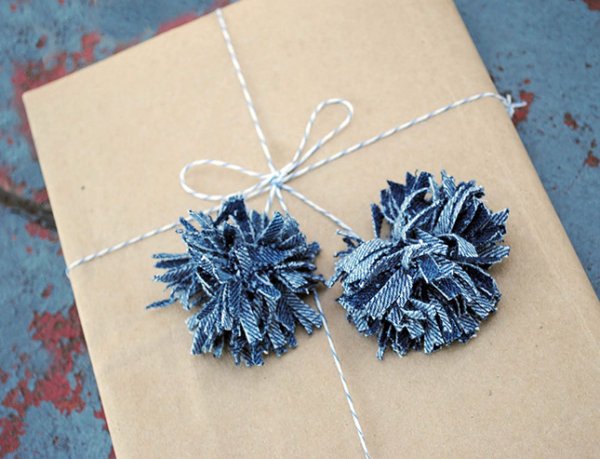 Denim Pom-Poms