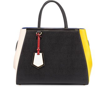 Fendi 2Jours Colorblock Shopping Tote Bag