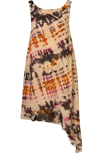 Topshop Multi Tie Dye Asymmetric Hem Dress