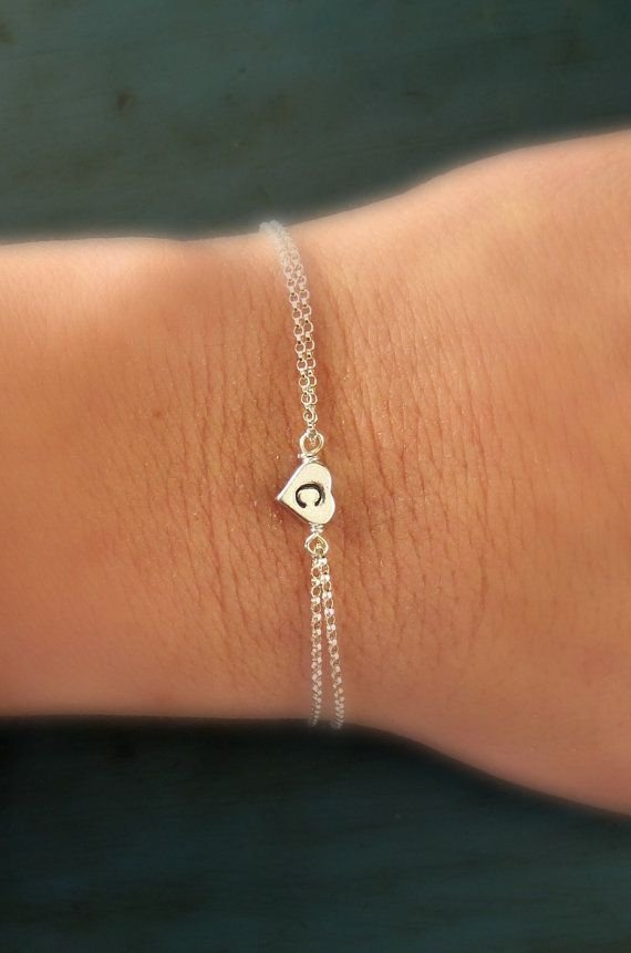 Heart Initial Bracelet