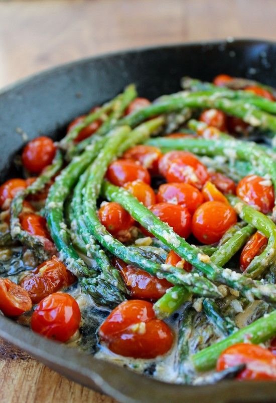 Sautéed Asparagus & Cherry Tomatoes
