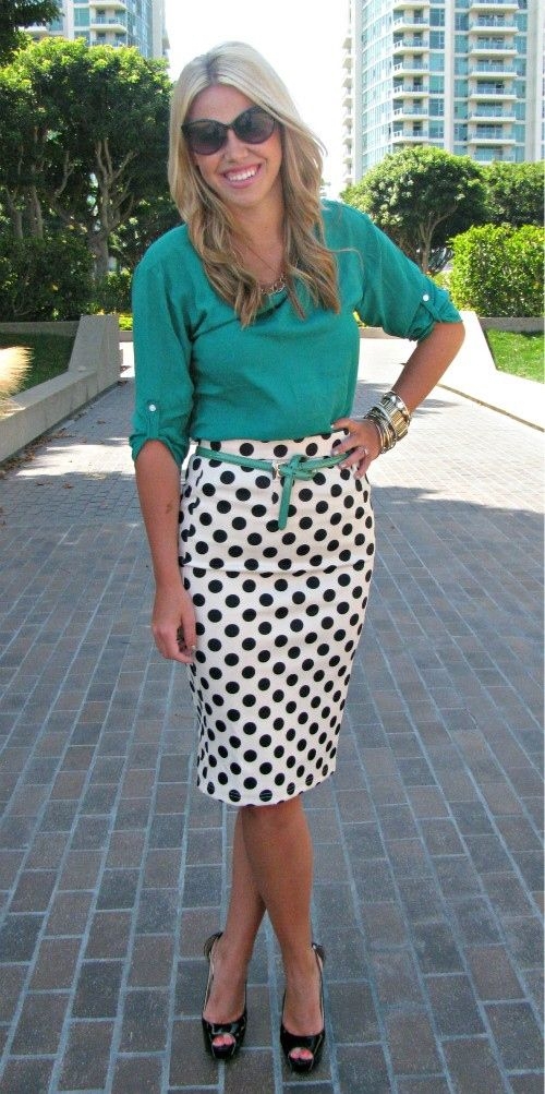 Bright Top & Polka-Dot Skirt