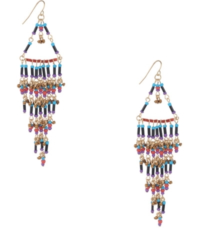 Forever21 Colourful Beaded Chandelier Earrings