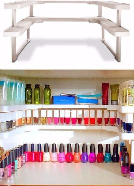 Diy nail polish on sale rack shoe box