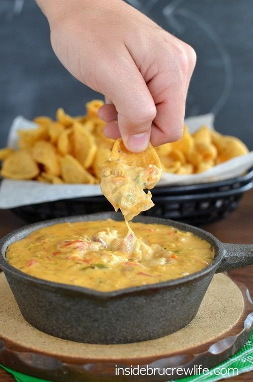 Chicken Fajita Queso Dip