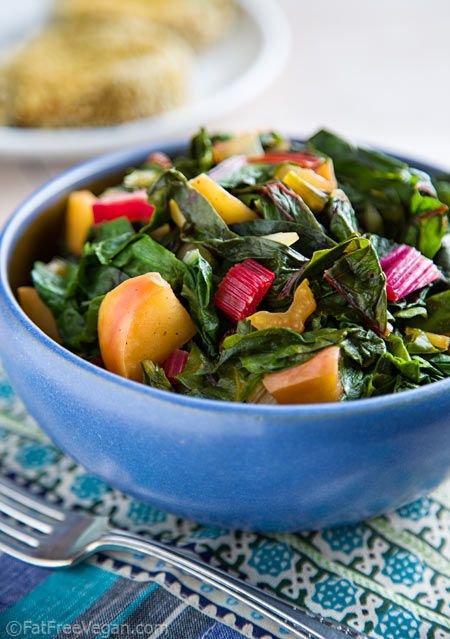 Swiss Chard with Crisp Apples