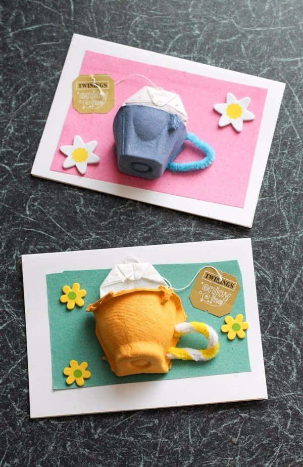 Egg Box Tea Cup Card